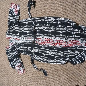 Red Black and White Kimono